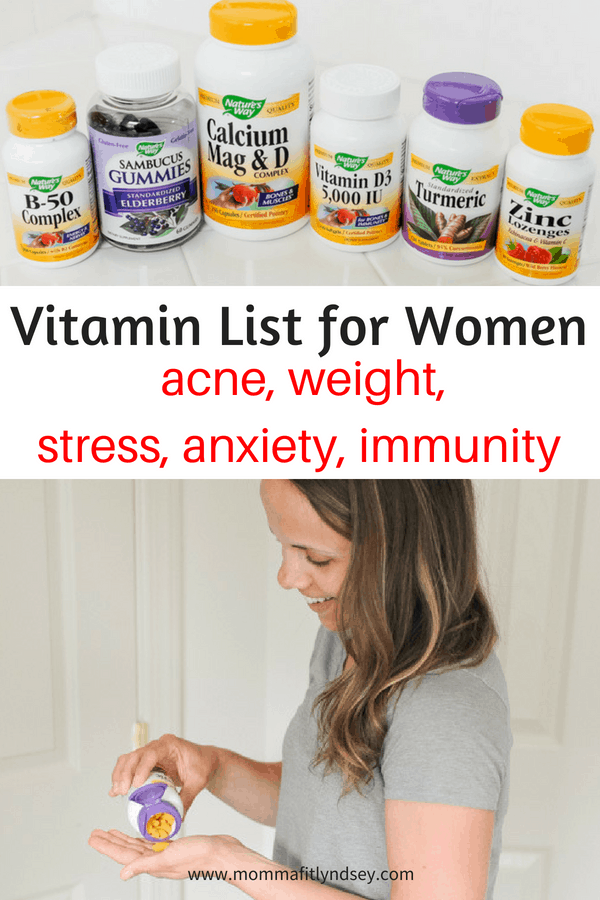 Daily List of vitamins