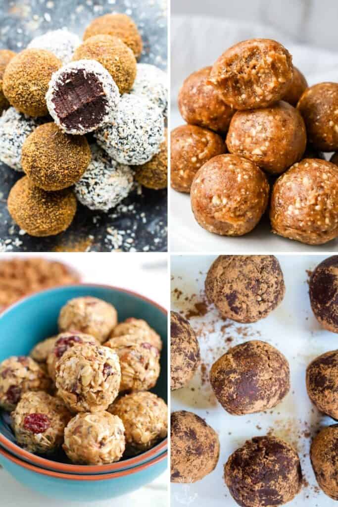 four photosshowing bliss ball recipes