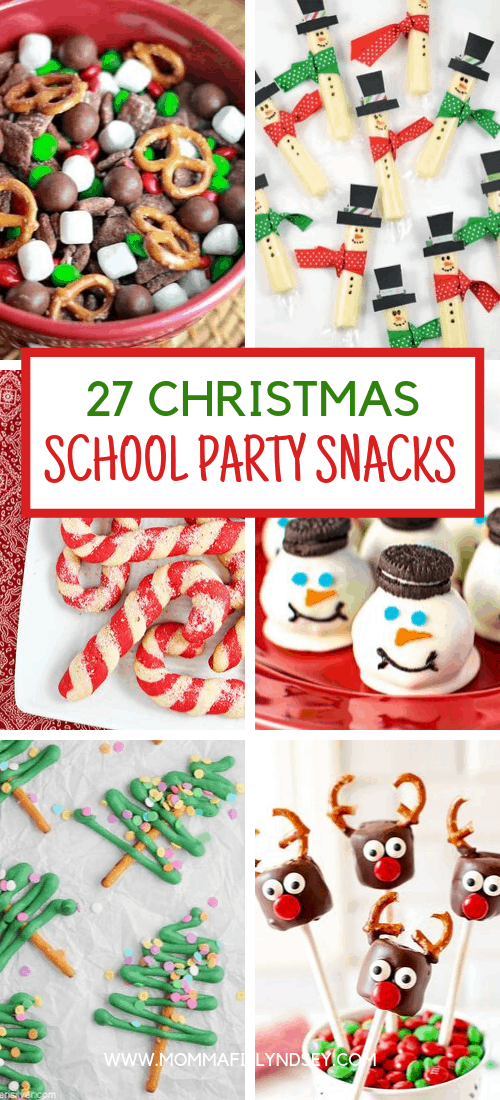 Need ideas for Christmas party snacks?  Here are 27 Easy classroom snacks for school parties including Christmas, winter, and holiday parties.