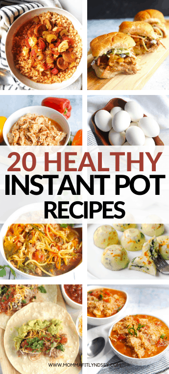 Over 20 healthy instant pot recipes for clean eating and low carb diets. The best easy recipes from Momma Fit Lyndsey to make in your Instant Pot or pressure cooker. Recipes include chicken, soup, vegetarian, beef and more! Gluten free quick recipes to make in your instant pot.