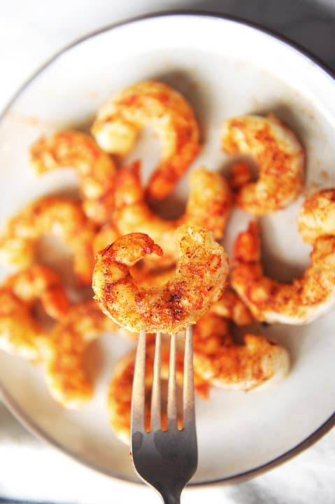 Argentine Red Shrimp are my favorite shrimp with no breading to make in the air fryer!  Serve on top of a salad or in air fryer shrimp tacos for a delicious meal. 