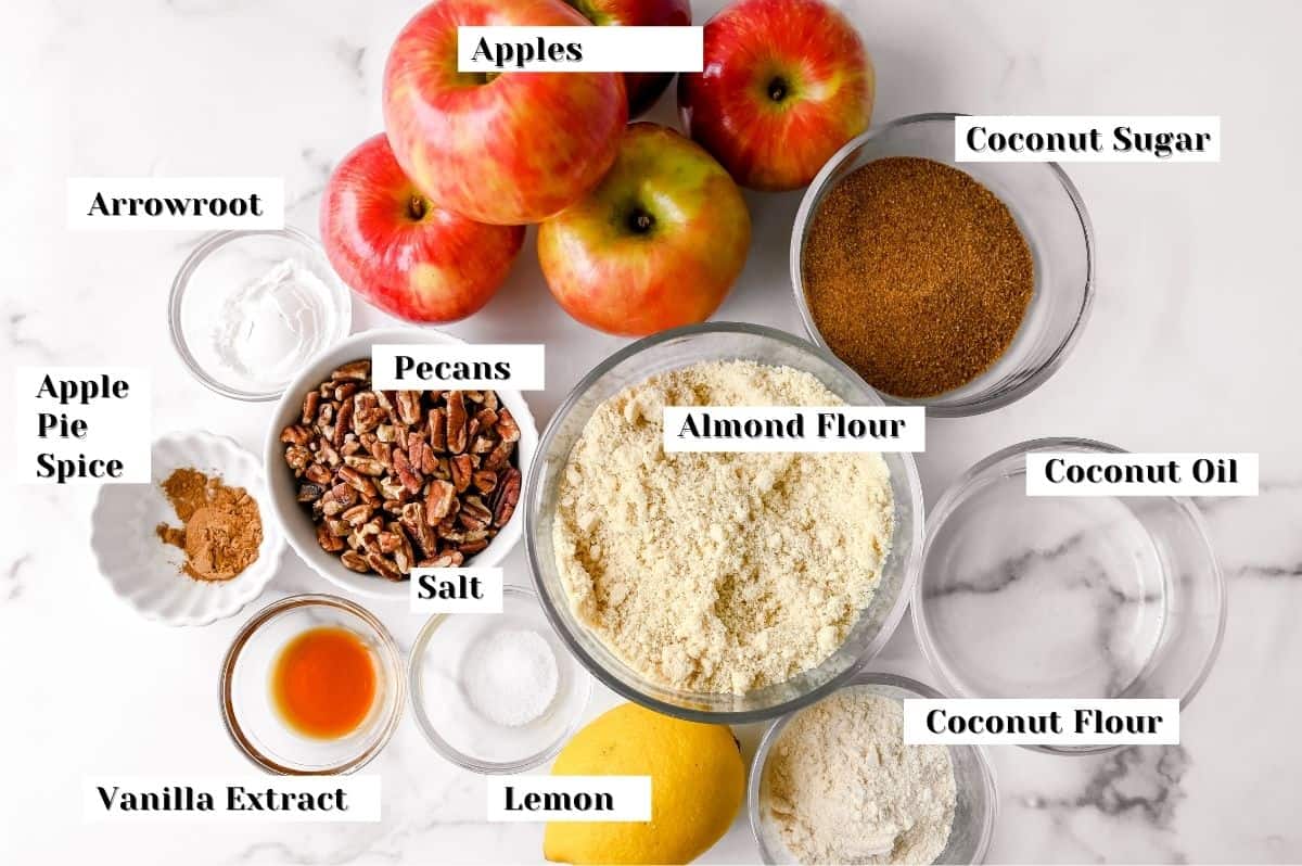 ingredients for this healthy apple pie recipe.