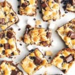 Vegan smores bars that are healthy and easy to make. Gooey smores recipe for a dairy free smores dessert made with graham crackers and vegan chocolate chips