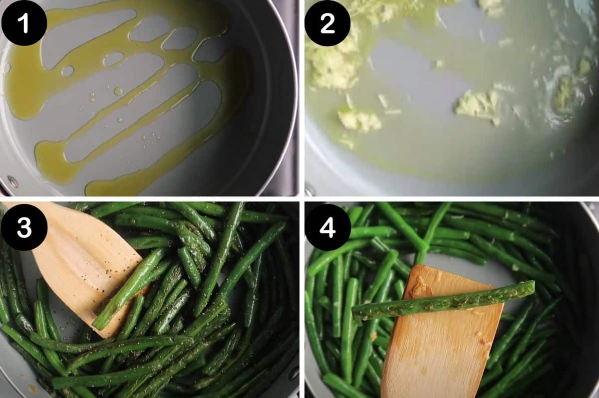 numbered steps for making this blistered green beans recipe.