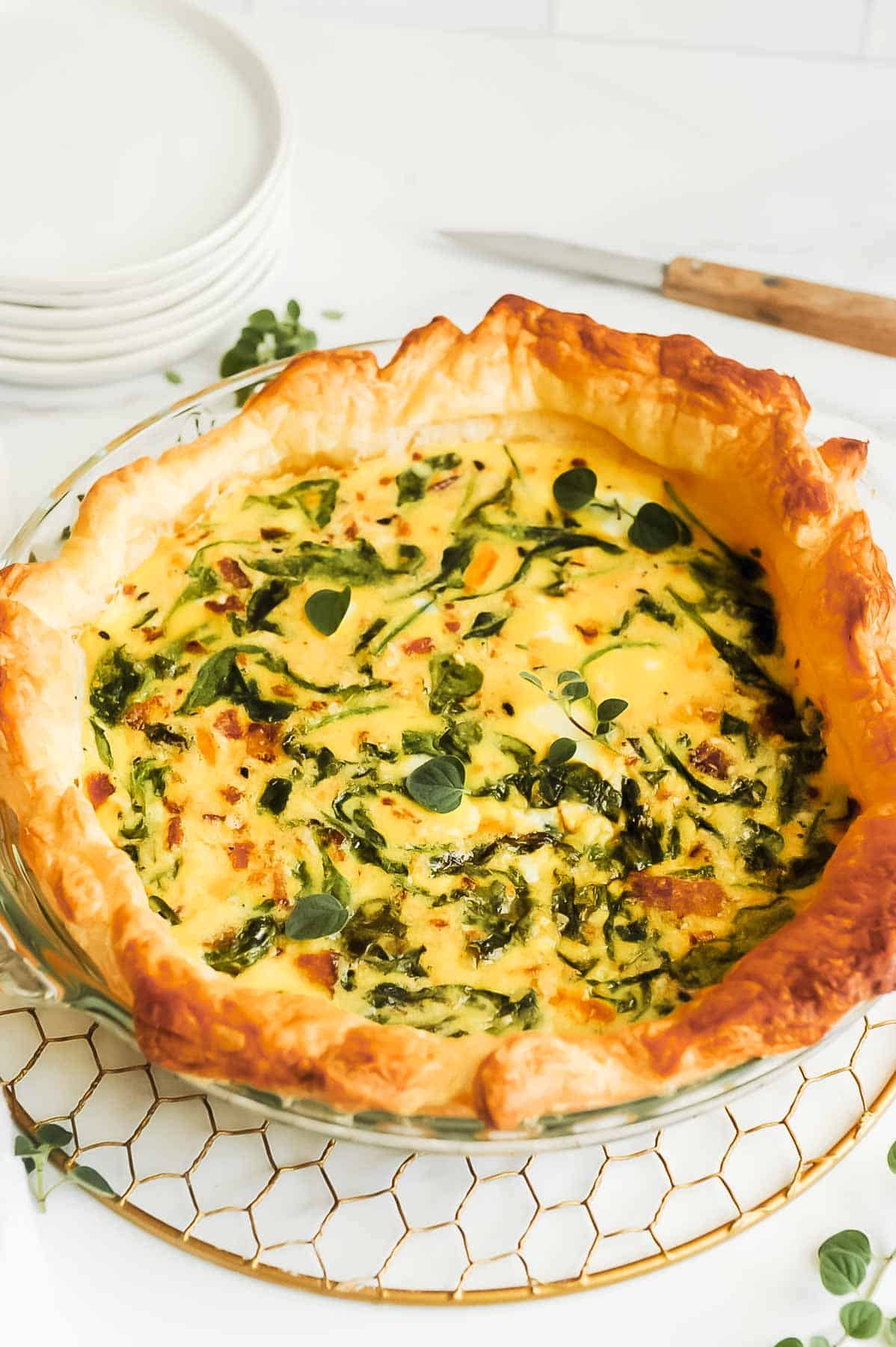 Puff Pastry Quiche Recipe with Bacon + Spinach - Momma Fit Lyndsey