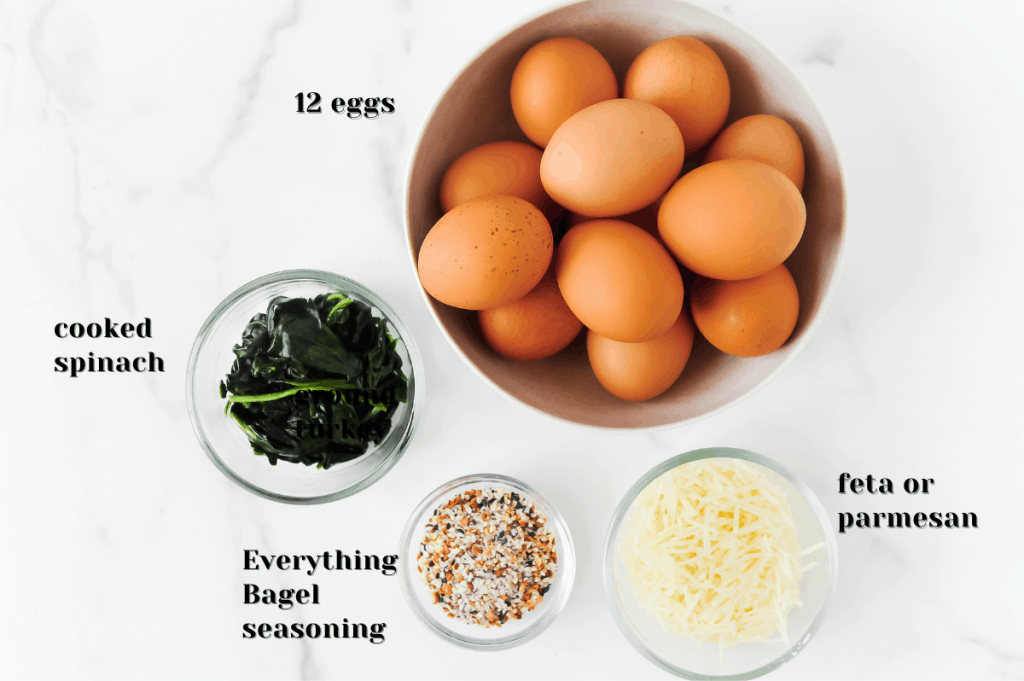 ingredients for making egg muffin cups