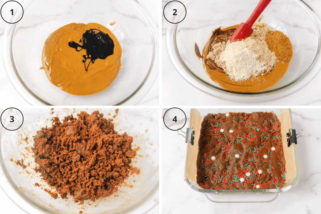 ingredients to make homemade perfect bars with gingerbread flavor