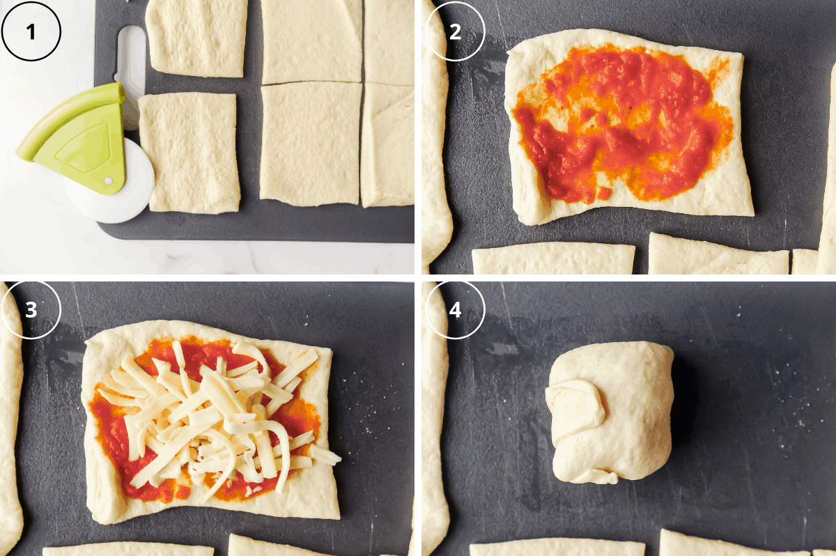 steps to make air fryer pizza rolls