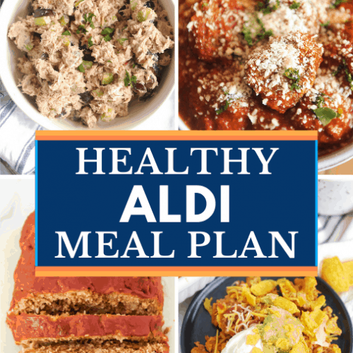This Aldi meal plan gives you 5 days of healthy family meals your family will love.  Get your free printable shopping list for my Aldi healthy meal plan. Cheap and healthy aldi meal plan for families or can be adapted for two or for one - great for clean eating diet!