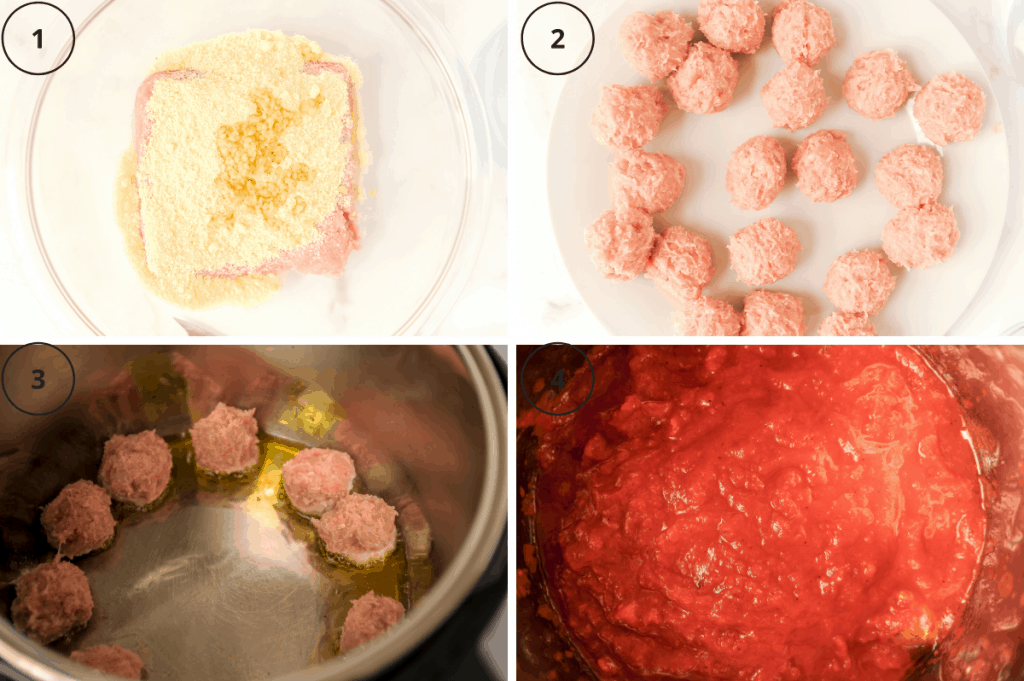 steps for making meatballs in the instant pot