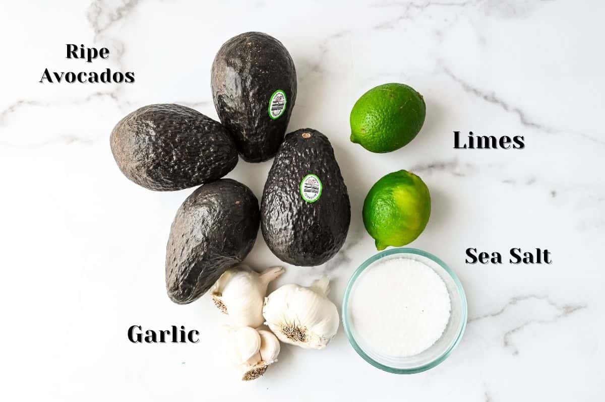 ingredients to make simple guacamole.