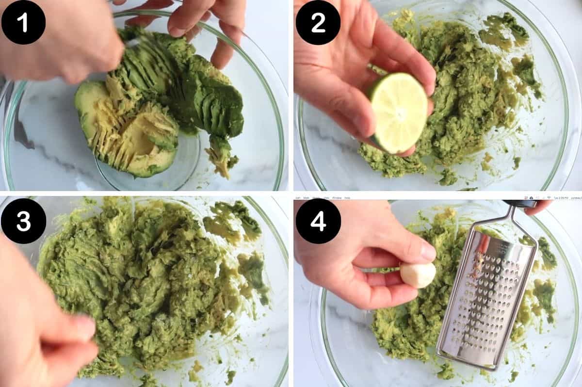 step by step instructions for making simple guacamole.