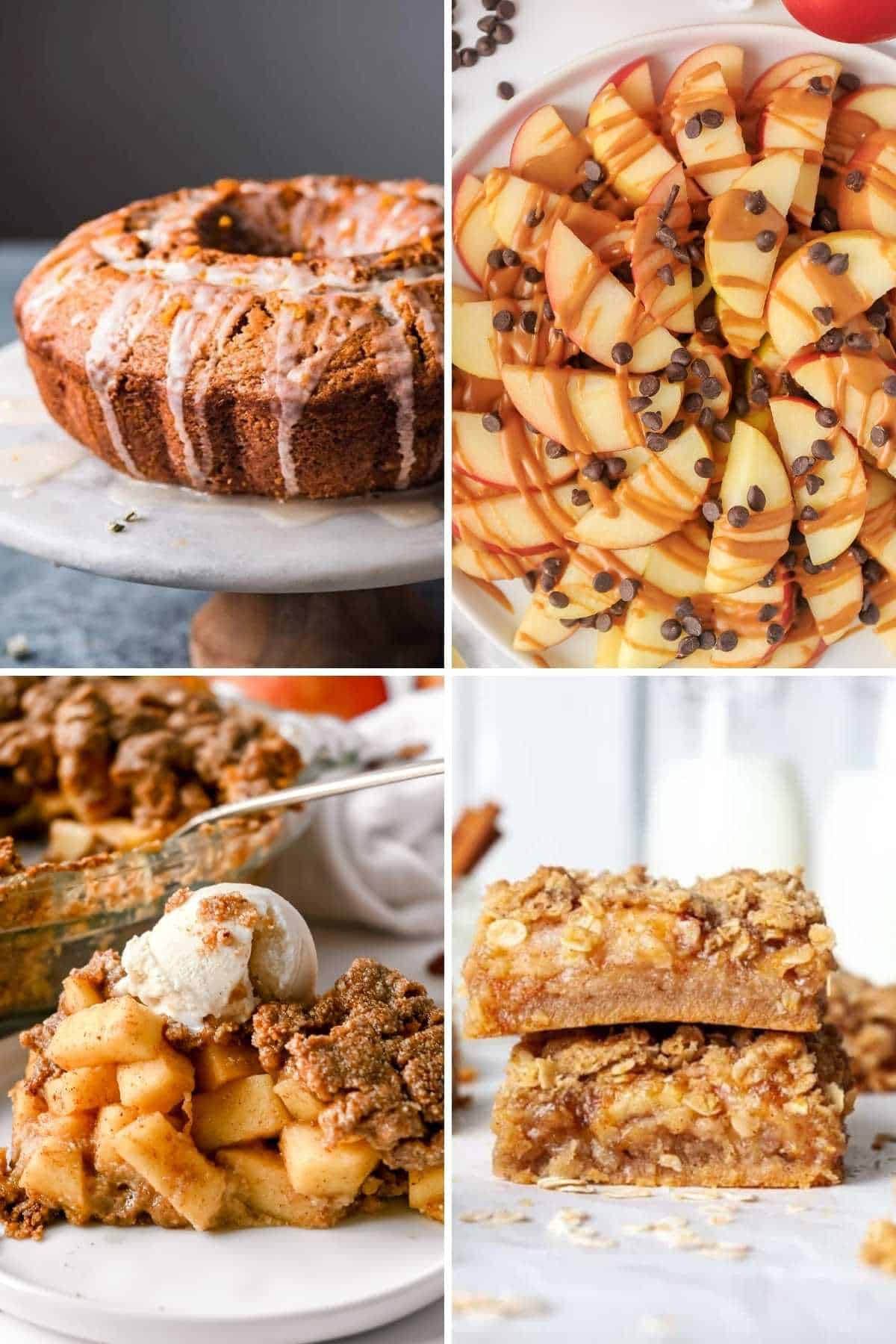collection of healthy apple desserts.