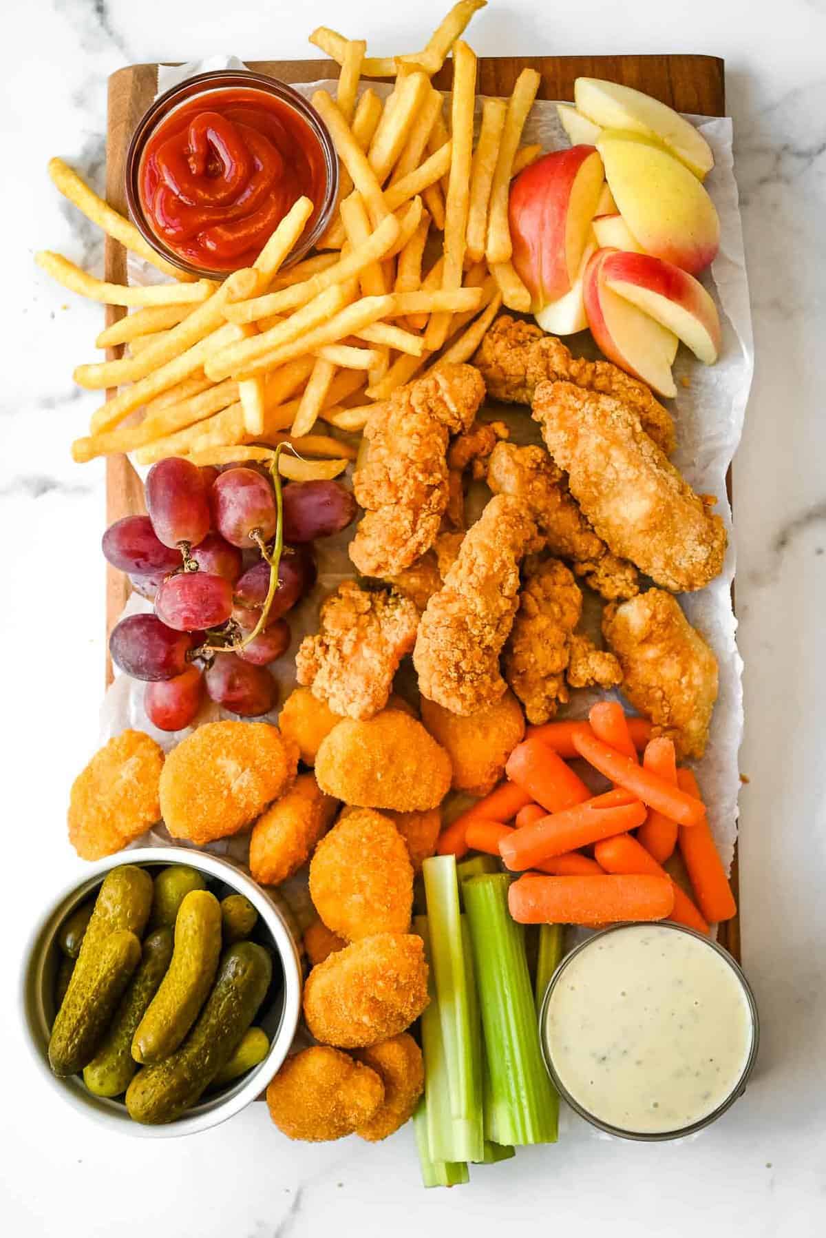 chicken nugget charcuterie board.