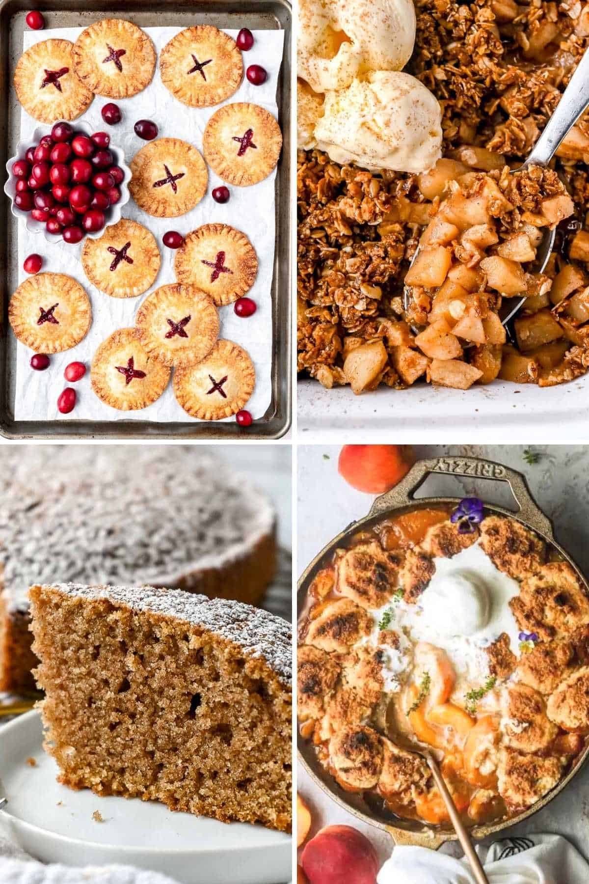 collage of easy thanksgiving desserts you'll find in this blog post.